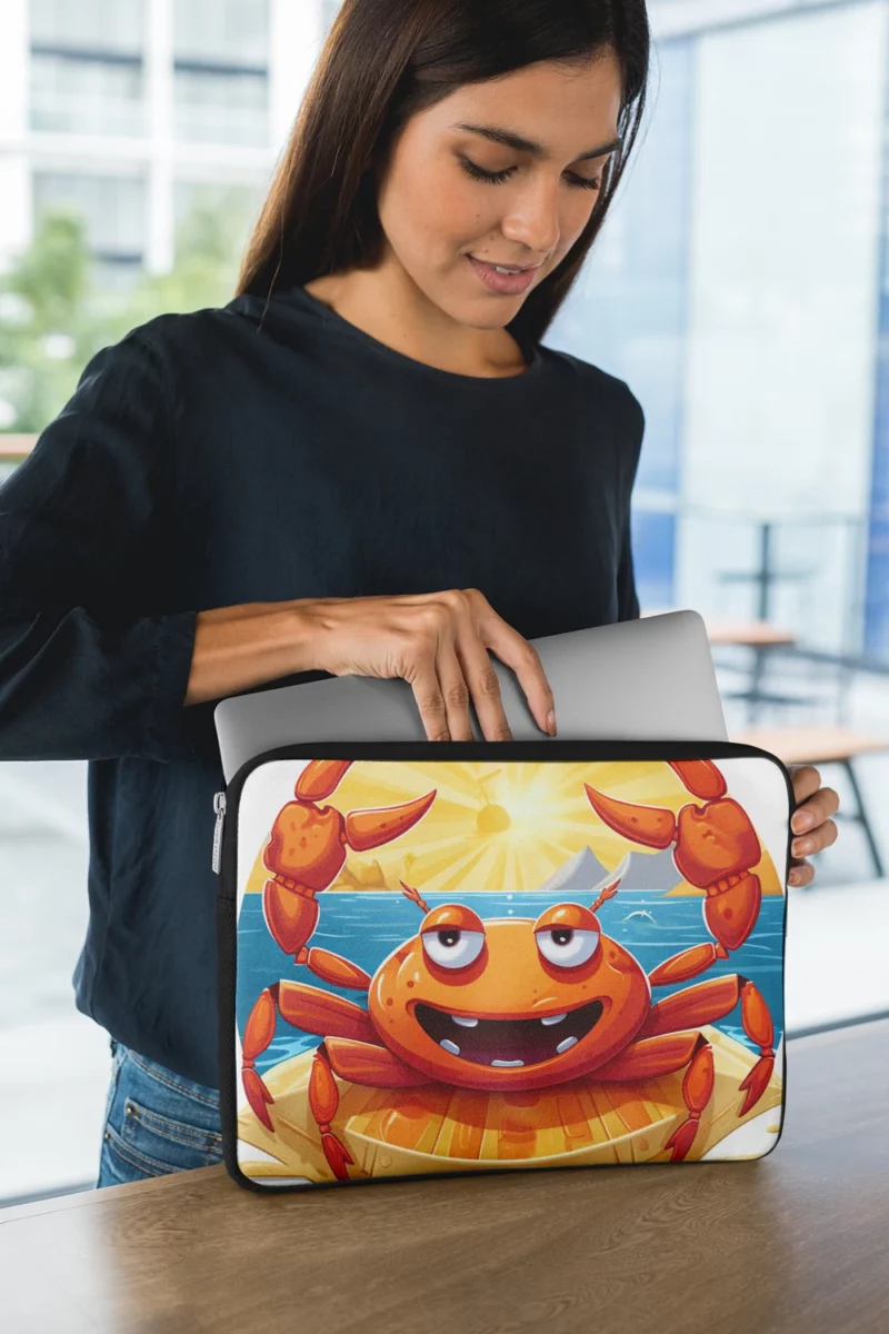 Cartoon Crab Logo Laptop Sleeve 1