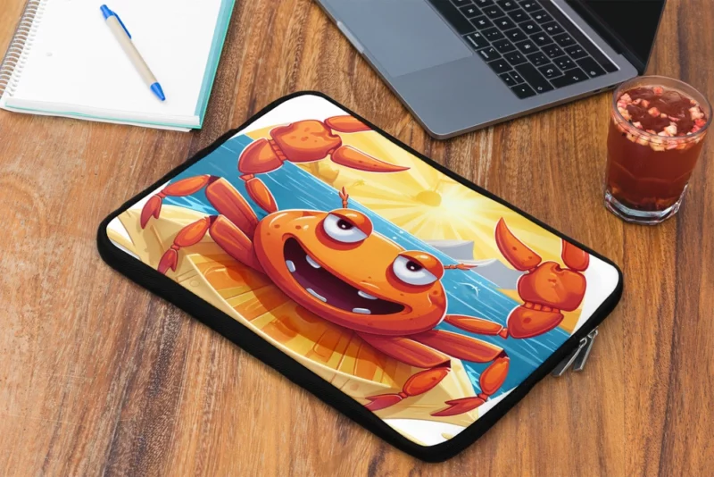 Cartoon Crab Logo Laptop Sleeve 2