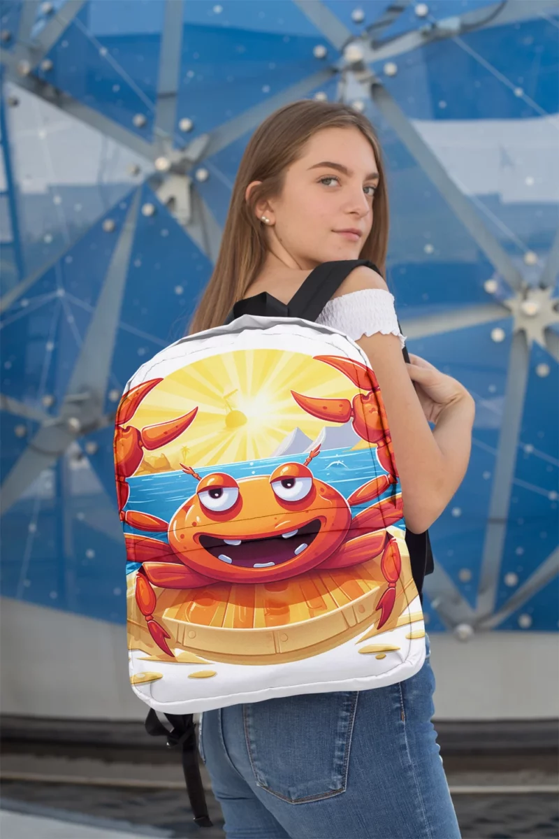 Cartoon Crab Logo Minimalist Backpack 2