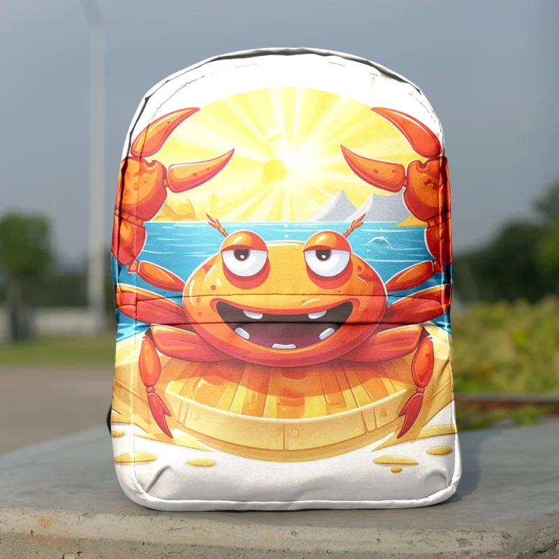 Cartoon Crab Logo Minimalist Backpack