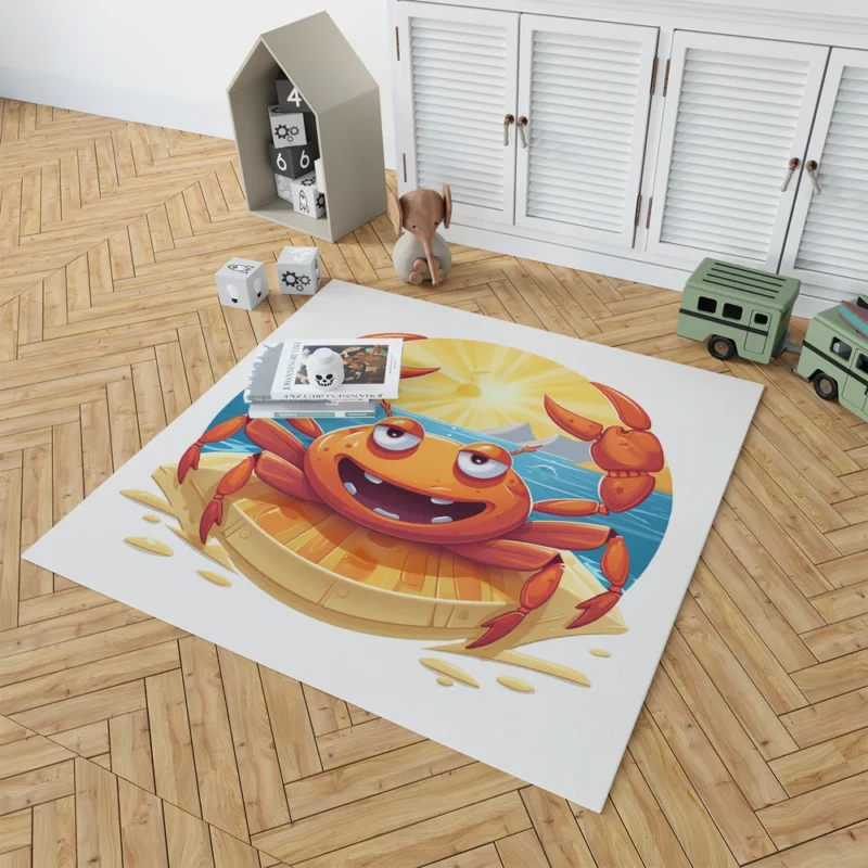 Cartoon Crab Logo Rug 1