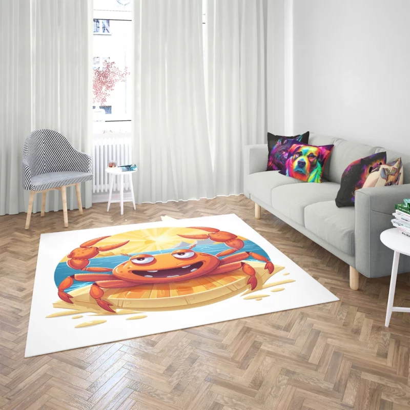 Cartoon Crab Logo Rug 2