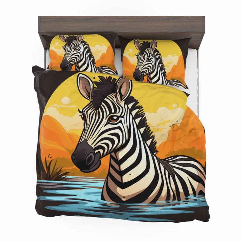 Cartoon Zebra Logo Bedding Set 2
