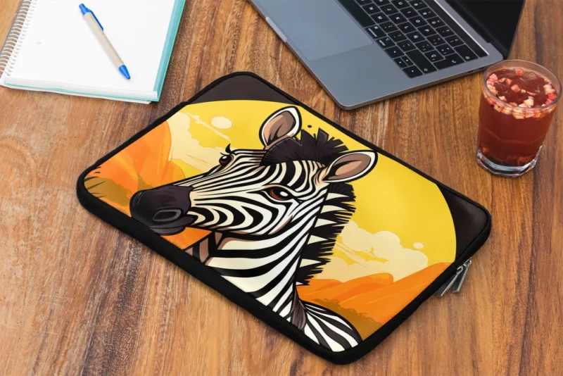 Cartoon Zebra Logo Laptop Sleeve 2