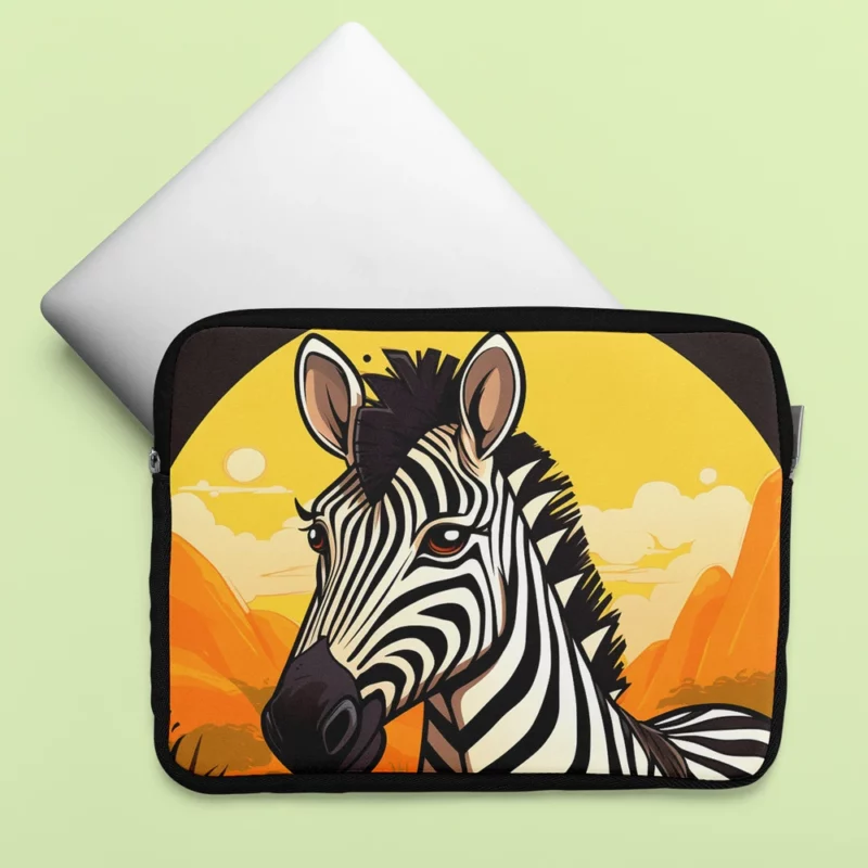 Cartoon Zebra Logo Laptop Sleeve