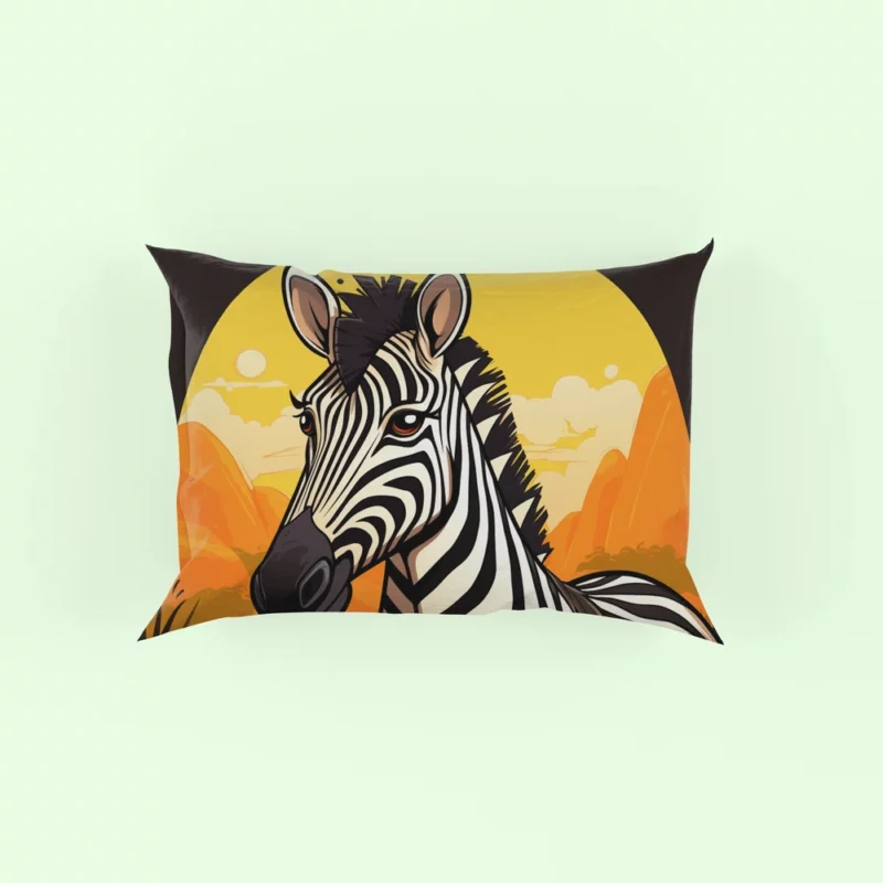 Cartoon Zebra Logo Pillow Case