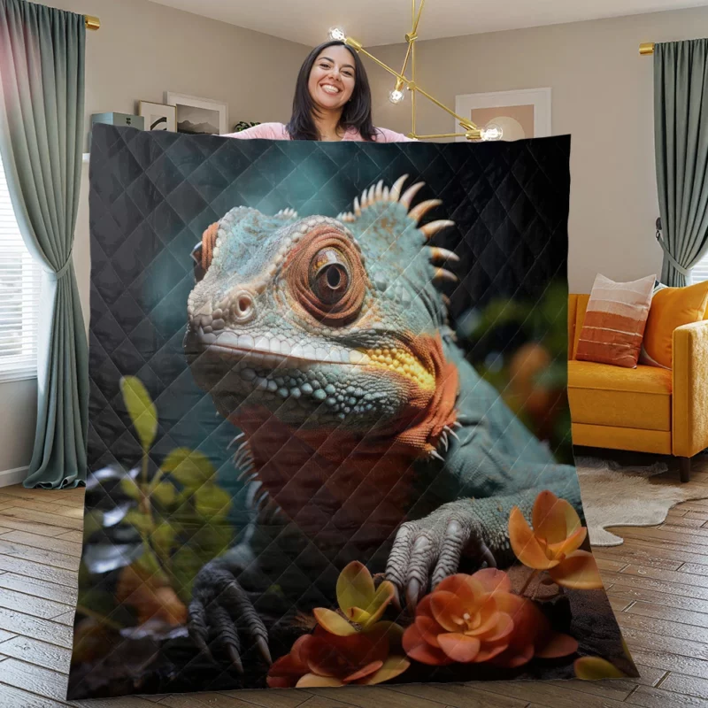 Chameleon Rainforest Artistry Quilt Blanket