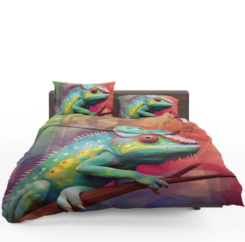 Chameleon on Tree Branch Bedding Set 1