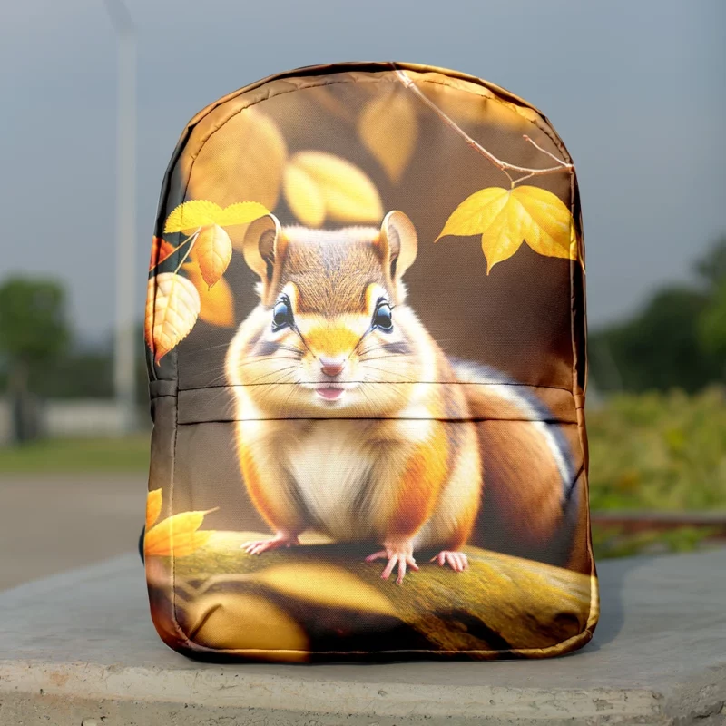 Charming Chipmunk in the Golden Autumn Canopy Minimalist Backpack