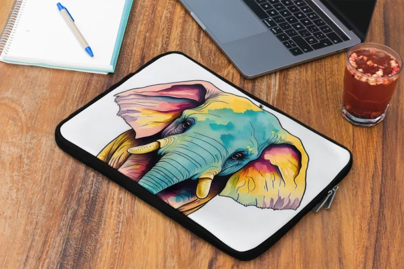 Cheerful Elephant Drawing Laptop Sleeve 2