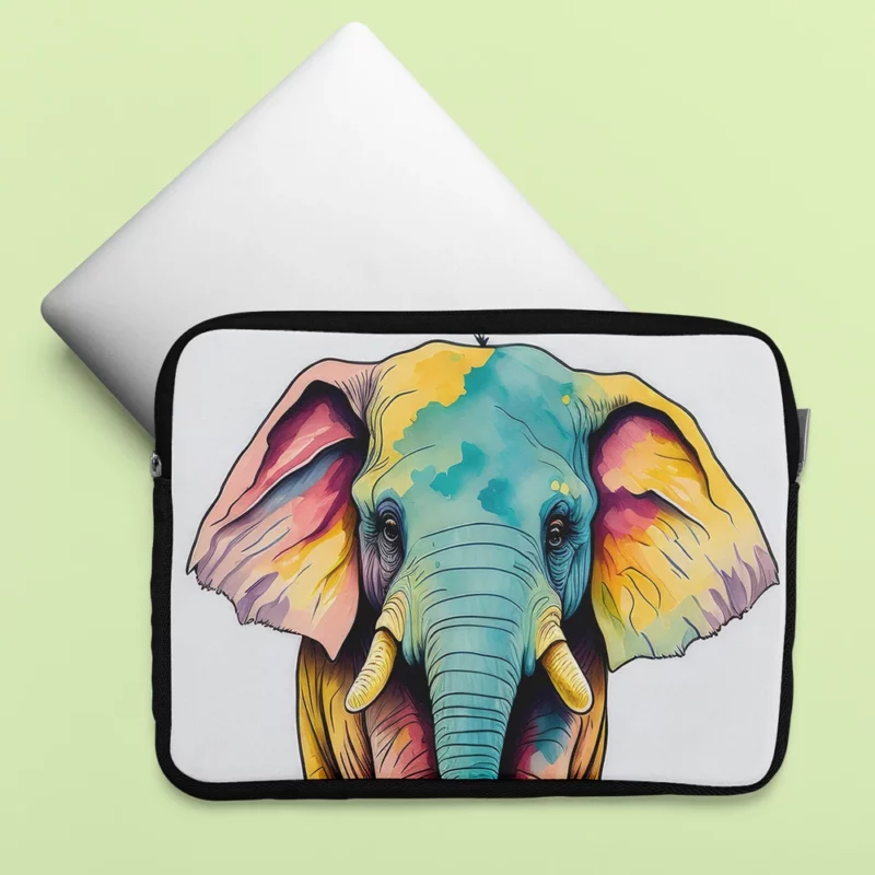 Cheerful Elephant Drawing Laptop Sleeve