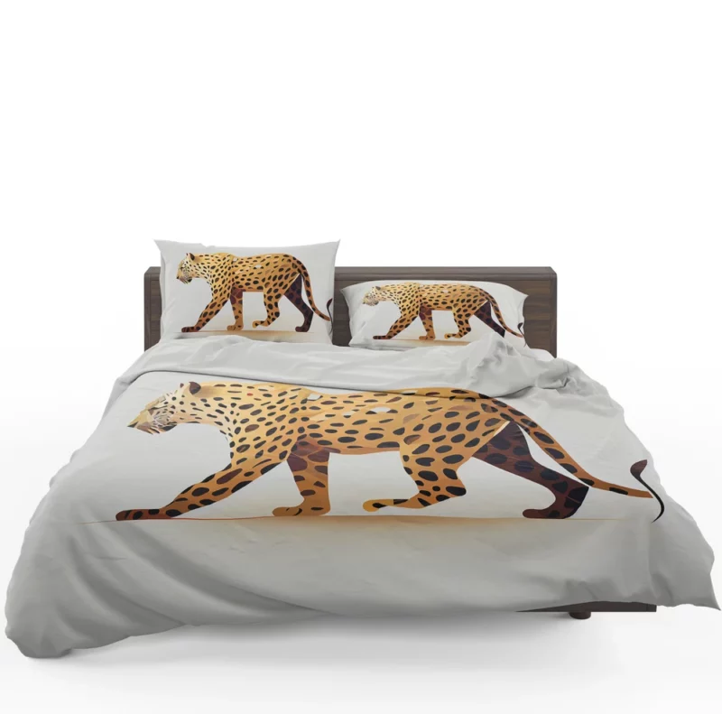 Cheetah Outline on White Bedding Set 1