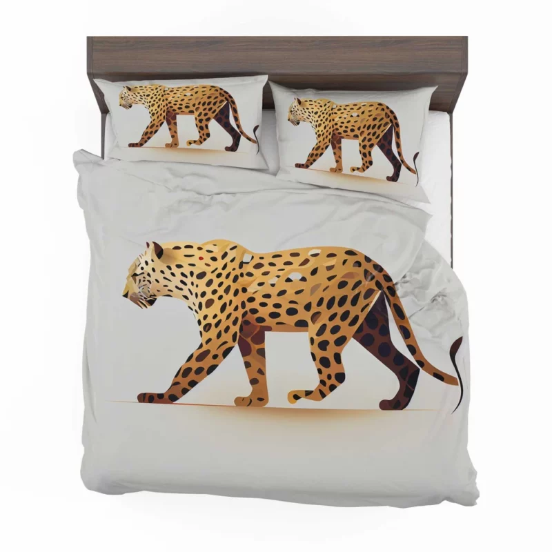Cheetah Outline on White Bedding Set 2