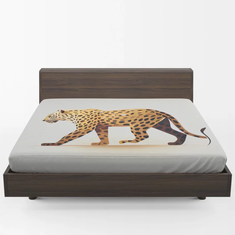 Cheetah Outline on White Fitted Sheet 1