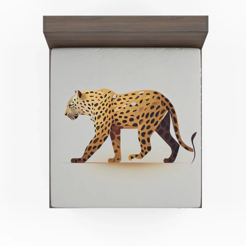 Cheetah Outline on White Fitted Sheet