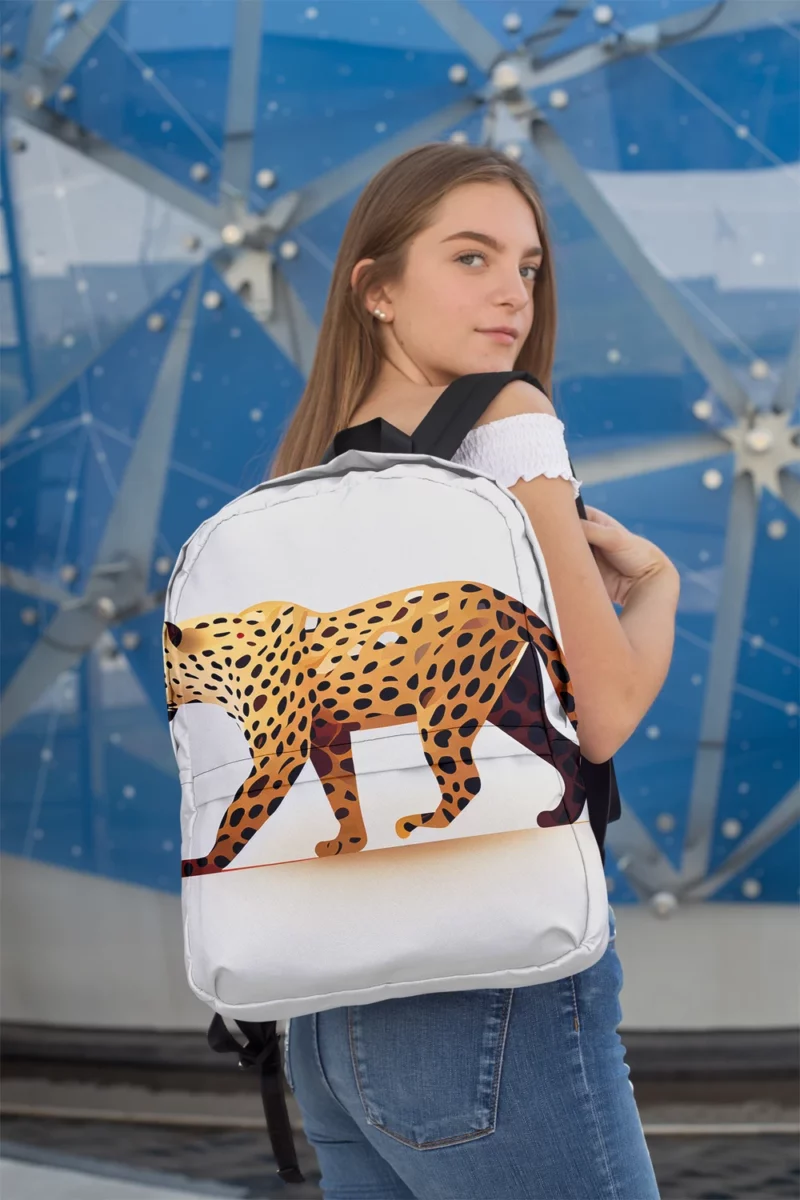 Cheetah Outline on White Minimalist Backpack 2