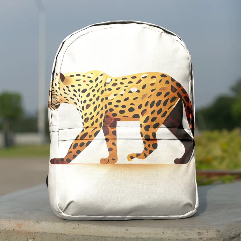 Cheetah Outline on White Minimalist Backpack