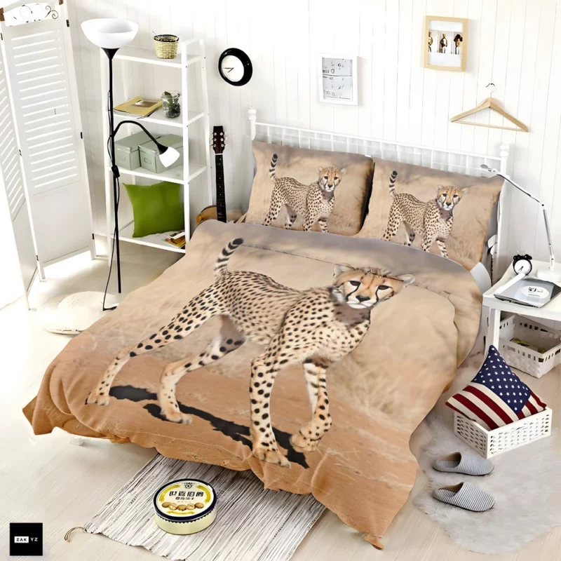 Cheetah Running Artwork Bedding Set