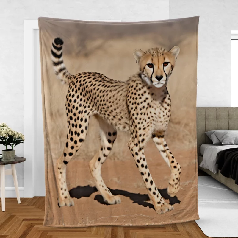 Cheetah Running Artwork Fleece Blanket