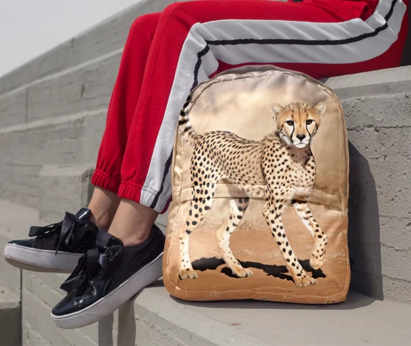 Cheetah Running Artwork Minimalist Backpack 1