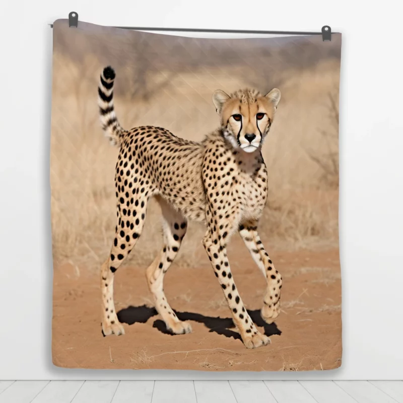 Cheetah Running Artwork Quilt Blanket 1