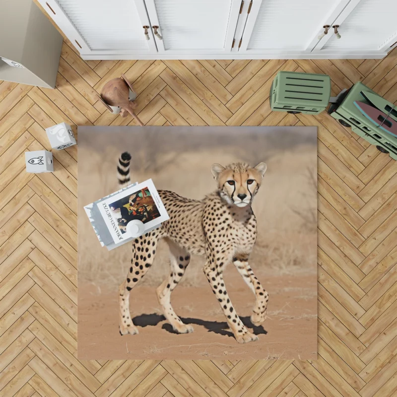 Cheetah Running Artwork Rug