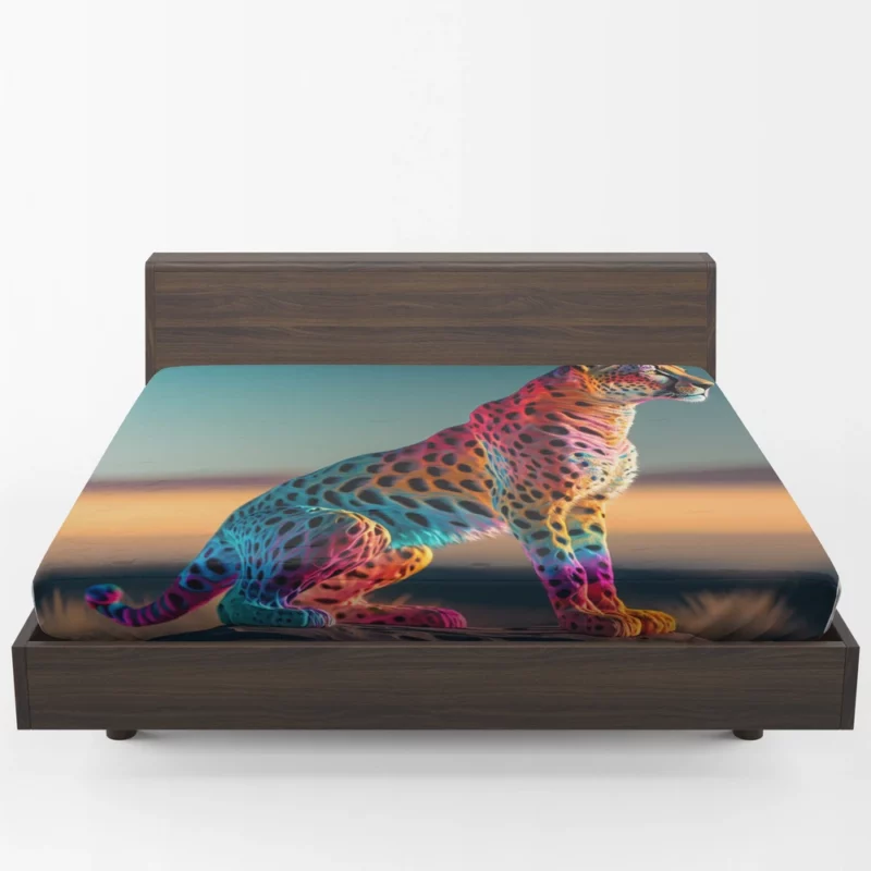 Cheetah Sitting in the Desert Fitted Sheet 1