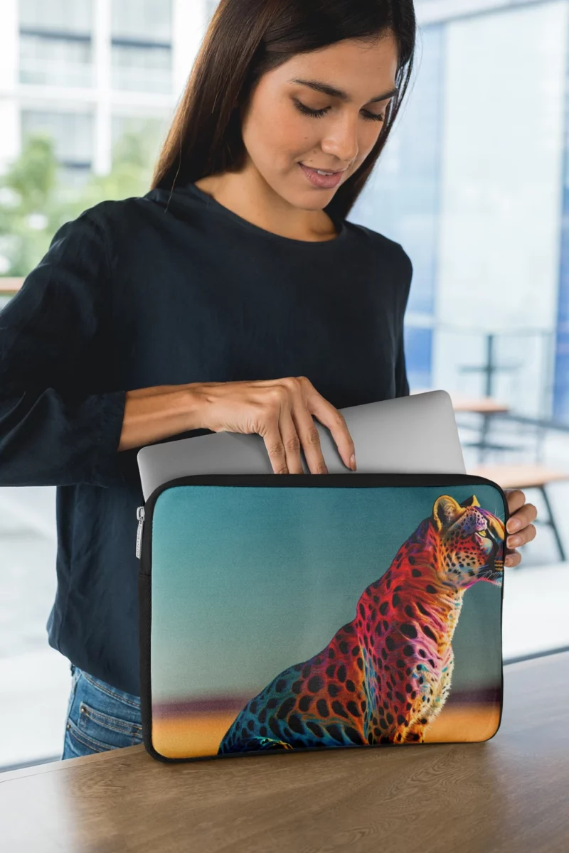 Cheetah Sitting in the Desert Laptop Sleeve 1