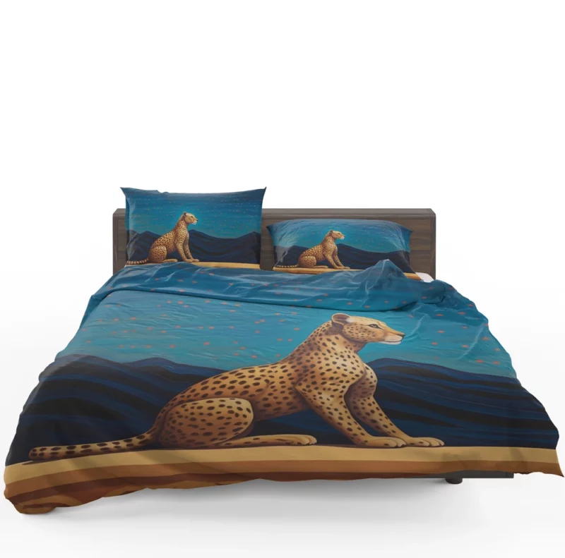 Cheetah Sitting on Ledge Bedding Set 1