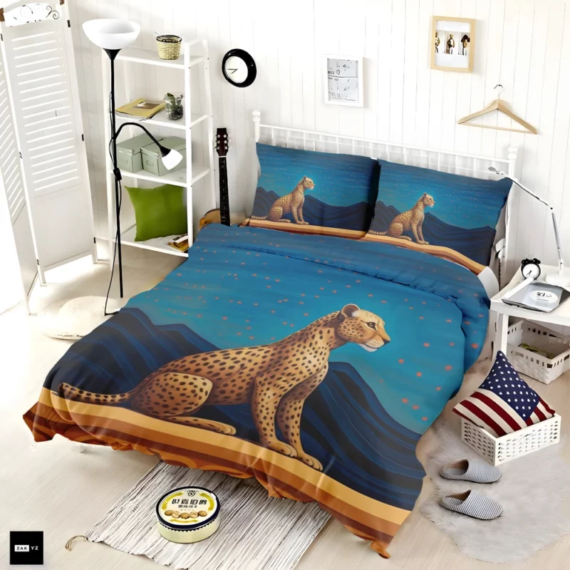 Cheetah Sitting on Ledge Bedding Set