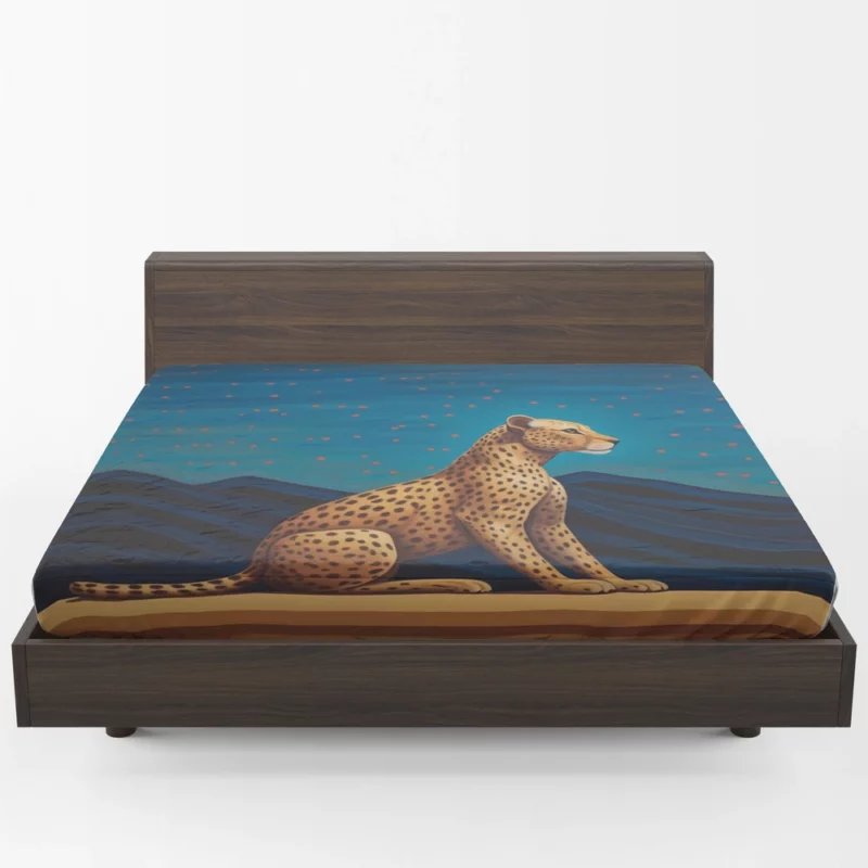 Cheetah Sitting on Ledge Fitted Sheet 1