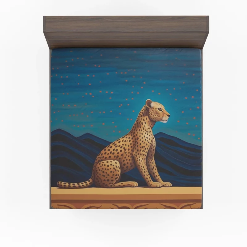 Cheetah Sitting on Ledge Fitted Sheet