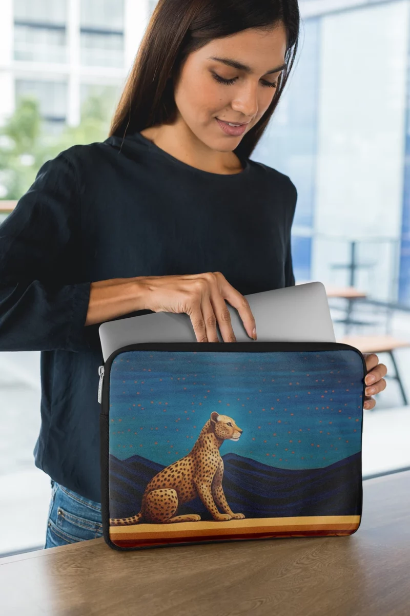 Cheetah Sitting on Ledge Laptop Sleeve 1