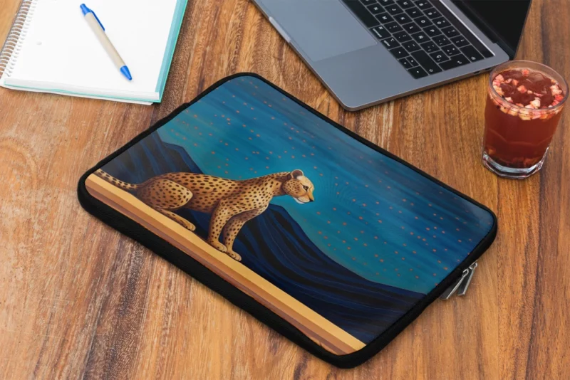 Cheetah Sitting on Ledge Laptop Sleeve 2