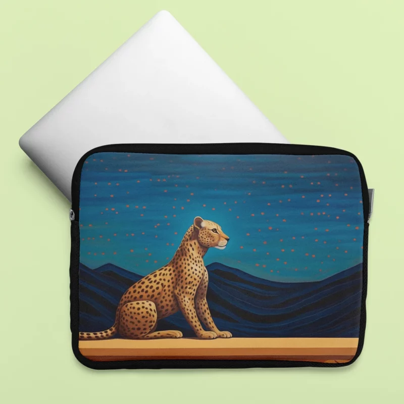 Cheetah Sitting on Ledge Laptop Sleeve