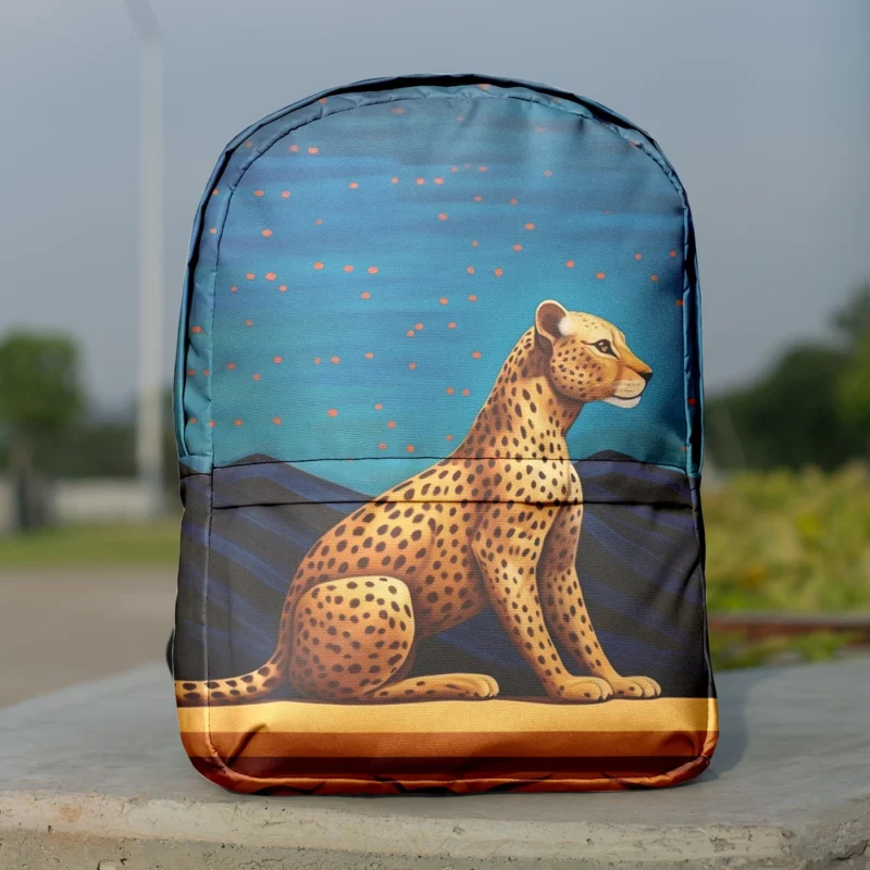 Cheetah Sitting on Ledge Minimalist Backpack