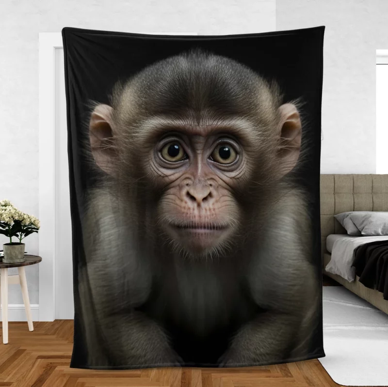 Chimpanzee Portrait Fleece Blanket