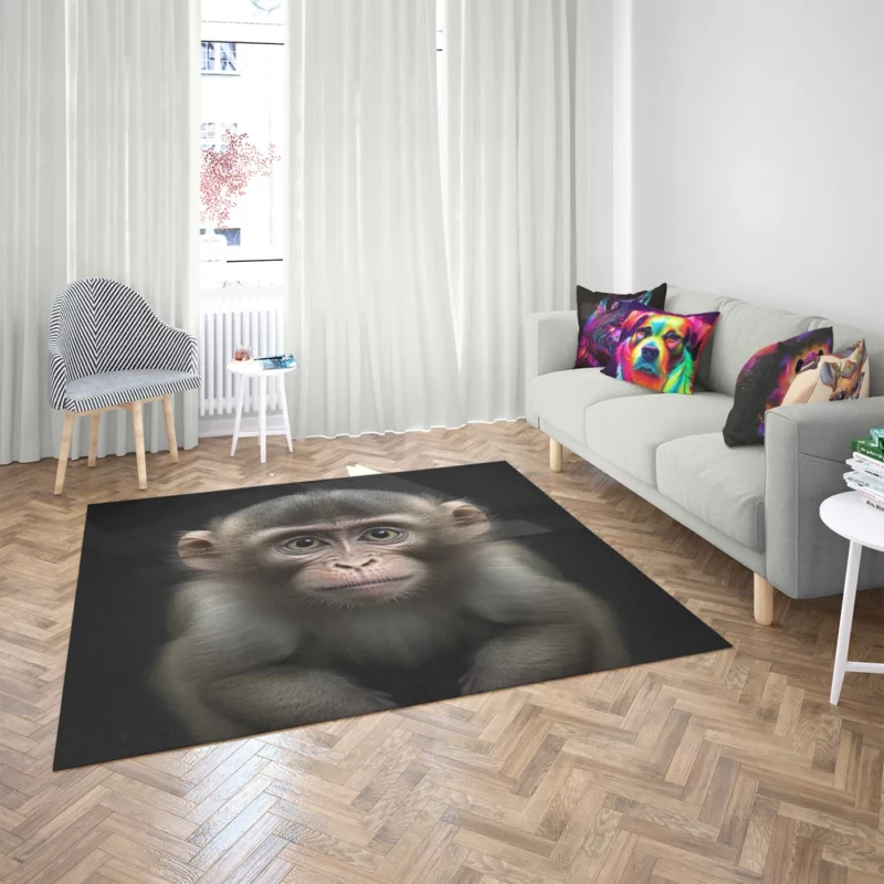 Chimpanzee Portrait Rug 2