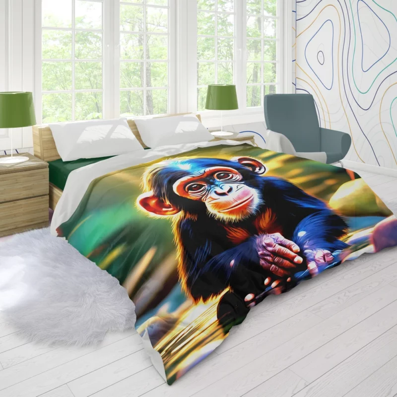 Chimpanzee Waterside Reverie Duvet Cover