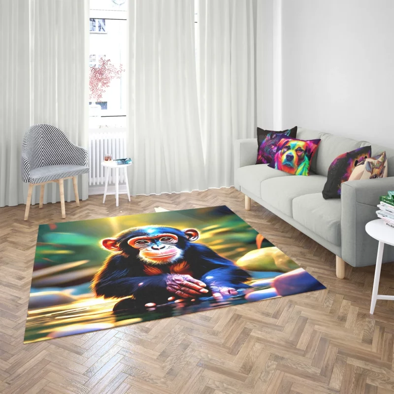 Chimpanzee Waterside Reverie Rug 2