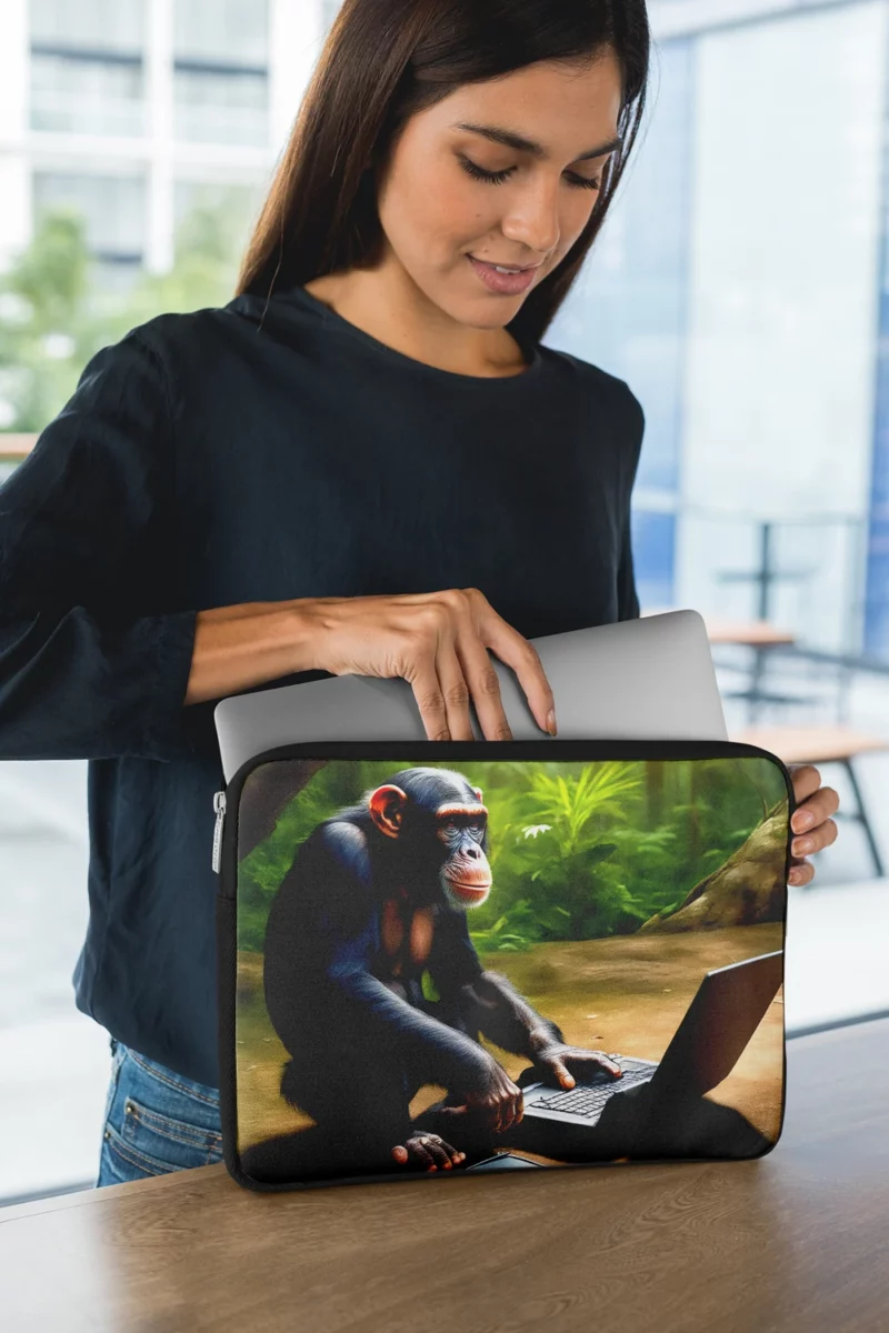 Chimpanzee With Computer Laptop Sleeve 1