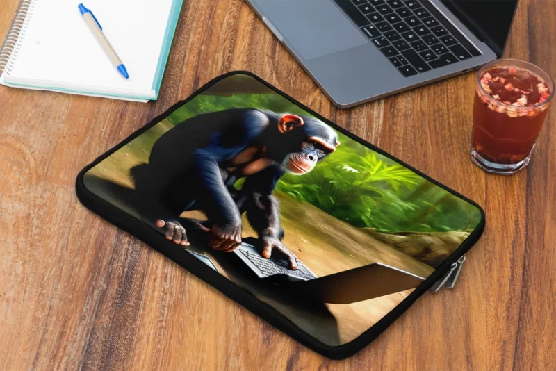 Chimpanzee With Computer Laptop Sleeve 2