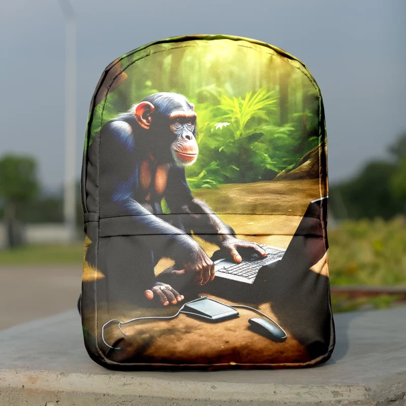 Chimpanzee With Computer Minimalist Backpack