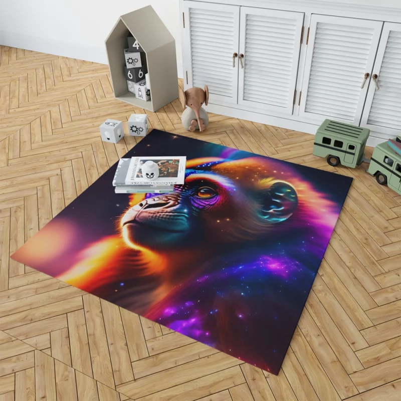 Chimpanzee With Neon Sign Rug 1