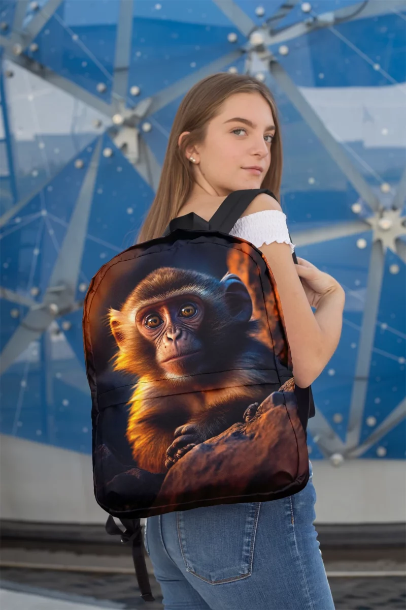 Chimpanzee at Sunset Minimalist Backpack 2