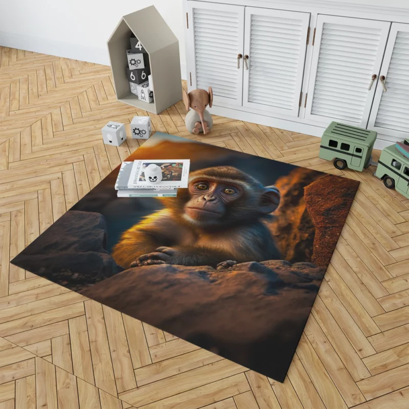 Chimpanzee at Sunset Rug 1