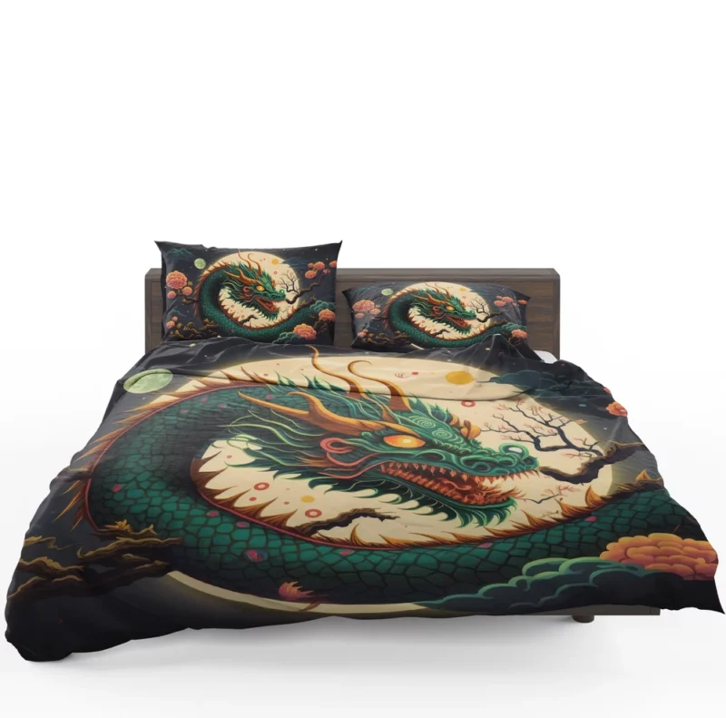 Chinese Dragon Illustration Bedding Set 1