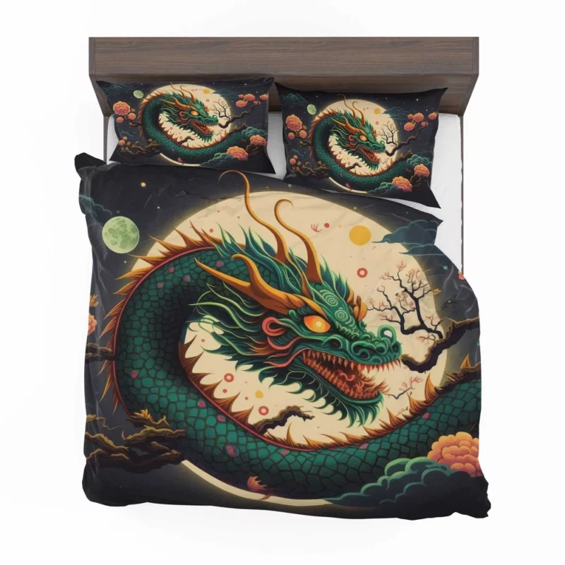 Chinese Dragon Illustration Bedding Set 2