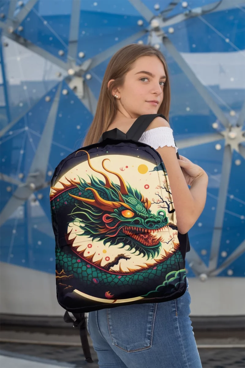 Chinese Dragon Illustration Minimalist Backpack 2