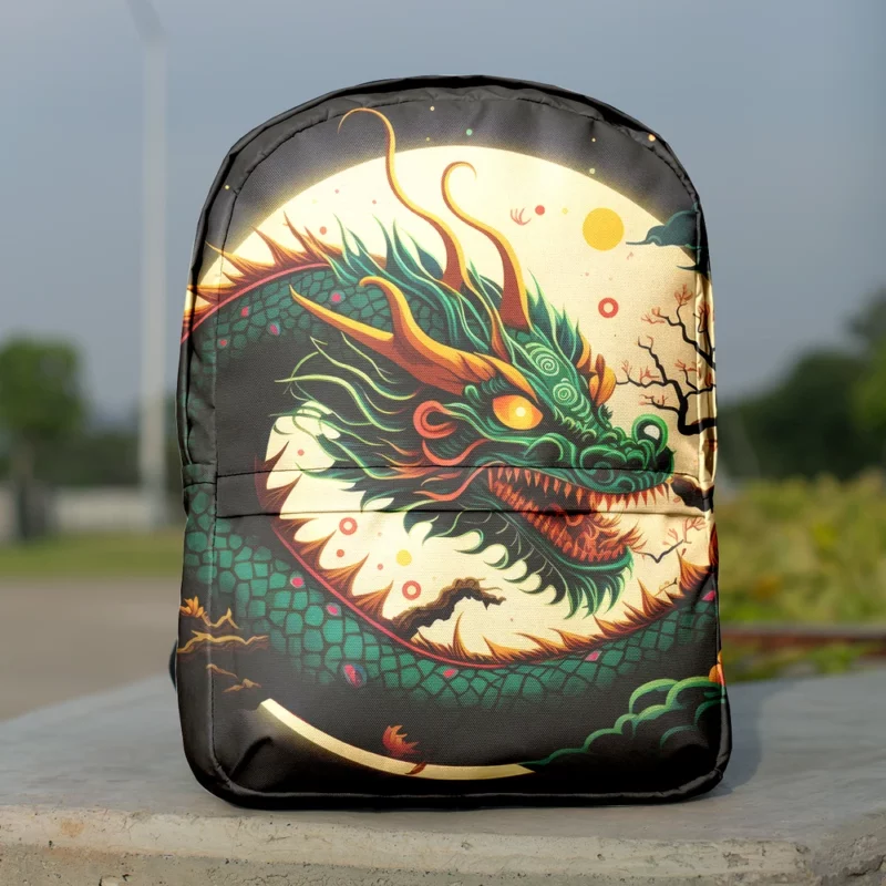 Chinese Dragon Illustration Minimalist Backpack